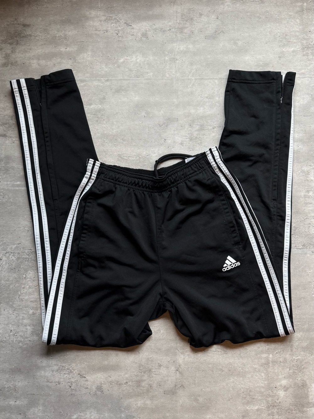 adidas Black Track Joggers with White Three-Stripes